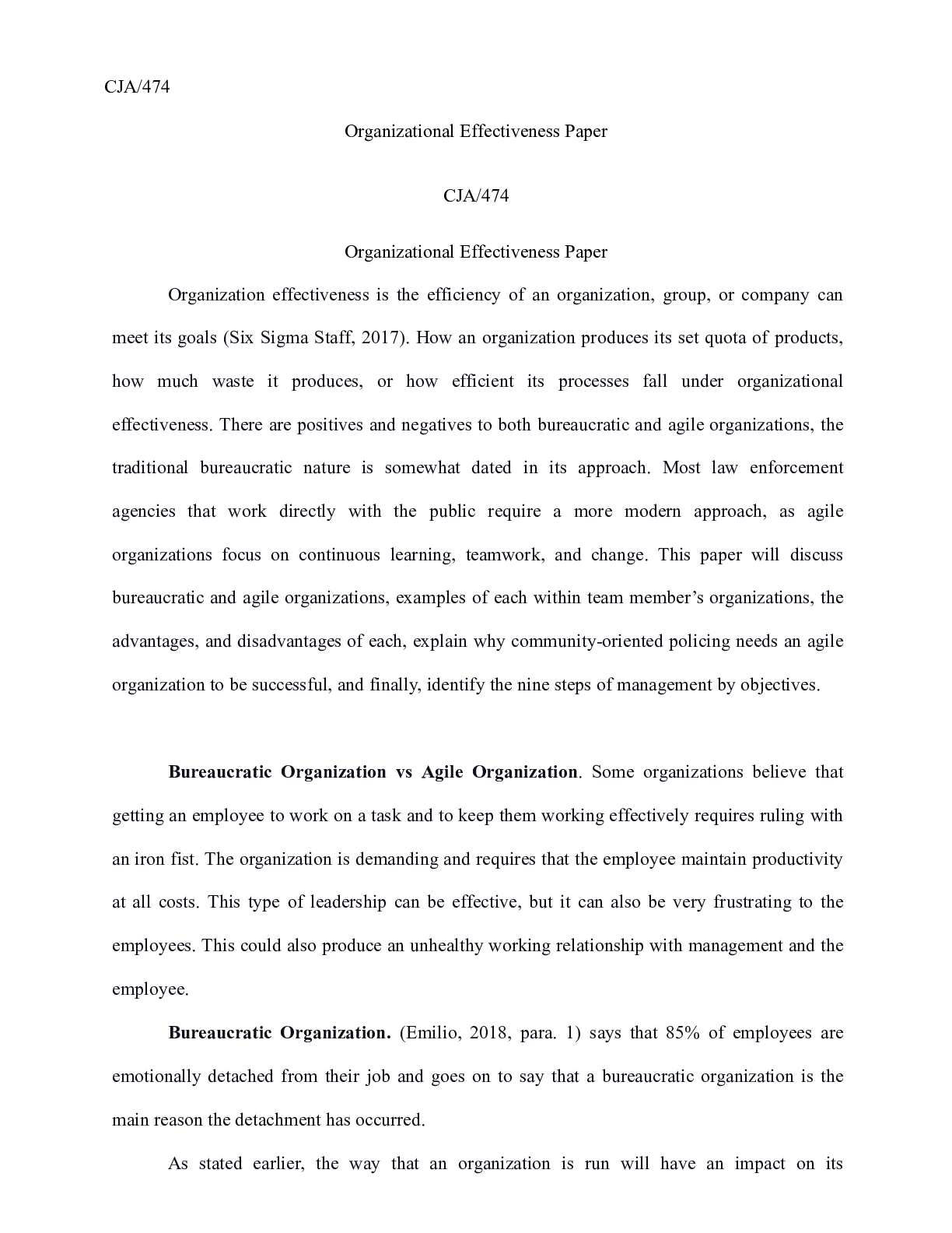 Preview of Organizational Effectiveness Paper.docx  CJA/474  Organizational Effectiveness Paper  CJA/